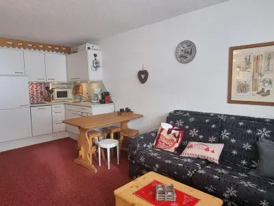 Appartement à Plagne Aime 2000, Studio au pied des pistes avec grand balcon et cuisine équipée - N°977008