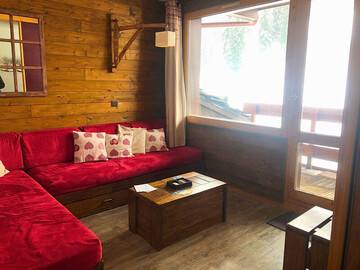 Location Apartment in Les Avanchers Valmorel,Studio confortable au pied des pistes avec balcon, TV et cuisine équipée FR-1-763-141 N°979329