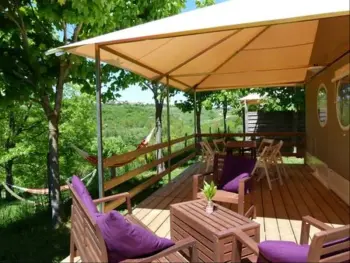 Chalet in Eclassan,Camping Sites et Paysages - l'Oasis - PRIVILEGE GREEN Cottage tout en bois - 2 chambres 1006827 N°984892