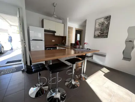 Appartement rénové 2 pièces, jardin privé, plage et garage, calme, climatisation - Photo 5