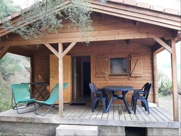 Location Chalet à Cargèse,Flower Camping Torraccia - Chalet Insolite 19m² (1ch - 2 pers) -  sans sanitaire + Clim (M/D) - N°992755