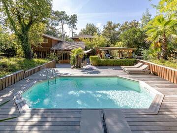Location Villa à Lège Cap Ferret,Somptueuse villa en bois avec piscine chauffée FR-1-736-38 N°997284