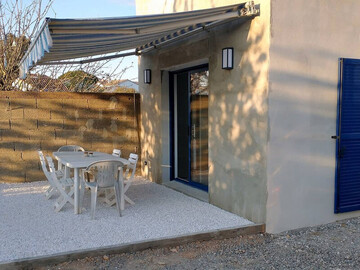 Location Maison à Brem,Maison chaleureuse avec terrasse, parking privé et internet, centre de Brem-sur-Mer FR-1-91-220 N°1003746