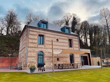 Location Gîte in Héricourt en Caux,Maison normande rénovée avec jardin clos, barbecue, PARKING, WIFI - 12 personnes FR-1-441-957 N°1012315