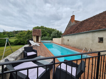 Gite à Rivarennes,Bastide rénovée avec piscine privée en Berry, sauna, proche voie verte FR-1-591-639 N°1019725