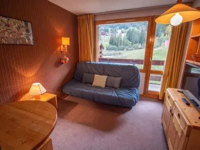 Appartement à Valmorel, Studio skis aux pieds, animaux admis, balcon sud - L1019810