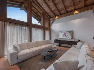 Chalet à Megève, Chalet luxe à Megève avec piscine, sauna et cinéma - L1019904