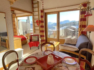 Appartement à Hauteluce, Studio familial 4 pers avec balcon, casier skis, animaux admis - L1034658