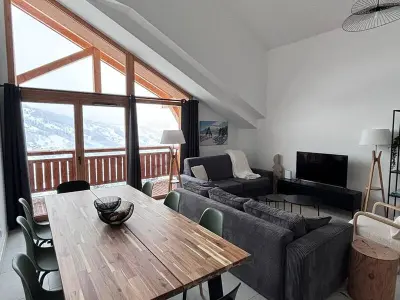 Appartement à Valmorel, Moderne T4 à Valmorel, 7 pers., 3 ch., parking, casier à ski, linge inclus - L1038494