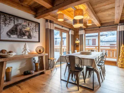 Chalet à La Clusaz, Demi-chalet moderne 4 chambres + dortoir, terrasse, garage - La Clusaz - L1060766