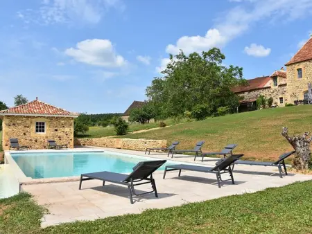 Villa à Molières, Maison de charme en pierre au cœur de Molères avec piscine chauffée - L1073224