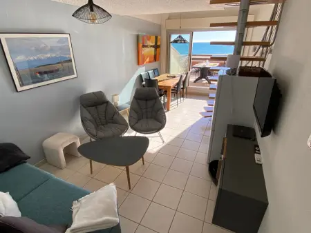 Appartement à Port Leucate, Port Leucate: Appartement T3 Duplex Climatisé, 6 Pers, Face à la Mer, Parking - L1076004