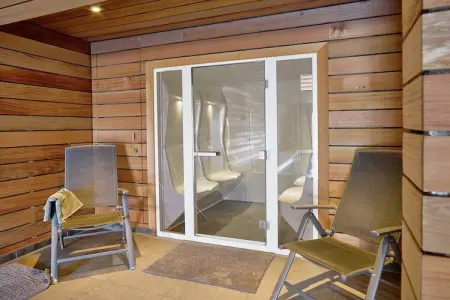 The Wood-Stone Cottage, Chalet cosy à Stoumont avec piscine intérieure et hammam - Photo 29