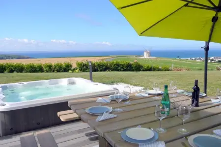 Premium-Ferienvilla mit Jacuzzi 180° Panorama-Meerblick Telgruc-sur-Mer, Villa à Telgruc-sur-Mer avec vue mer & jacuzzi - Photo 1
