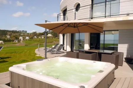 Premium-Ferienvilla mit Jacuzzi 180° Panorama-Meerblick Telgruc-sur-Mer, Villa à Telgruc-sur-Mer avec vue mer & jacuzzi - Photo 27