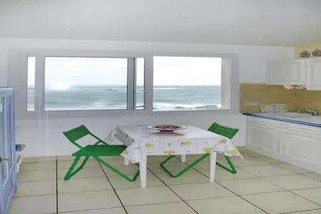 Das Meer vor der Türe 180° Panoramablick Plouescat, Maison de pêcheur en Bretagne près de la mer - Photo 7
