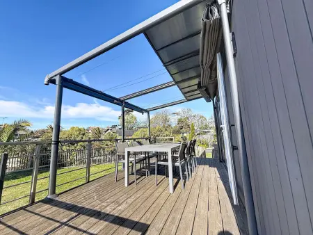 Mobil-home 6 pers, 3 chambres, piscine chauffée, plage à 200m, terrasse couverte - Photo 14