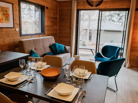 Lodge avec bain à remous privatif, piscine, salle de sport et aire de jeux au bord du golf de Chambon - Photo 1