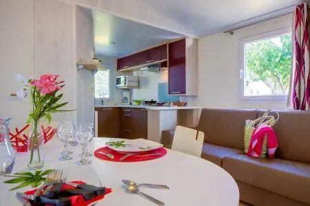Camping L'Air Marin Vias-Plage  Mobilhome MEXICO 2CH, Mobil-home Vias pour 6 personnes avec piscine - Photo 2