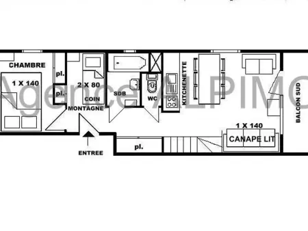 Appartement 2 pièces Les Saisies, haut de la station, 6 personnes, balcon. - Photo 2