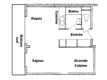 Studio cabine lumineux Les Saisies, ski au pied, balcon, 5 couchages - Photo 3