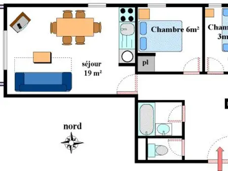 Appartement pour 6 au centre de Lanslevillard, proche des pistes avec balcon et WIFI - Photo 5