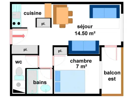 Appartement confortable à Val Cenis Lanslebourg, 300m des pistes, 5 personnes, balcon, casier à skis - Photo 5