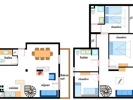 Spacieux duplex 10 pers à Lanslebourg avec cheminée, WIFI, 4 chambres - Photo 5