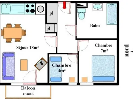 Appartement cosy, 5 pers, centre village, proche pistes, balcon, parking, WIFI, draps inclus - Photo 3