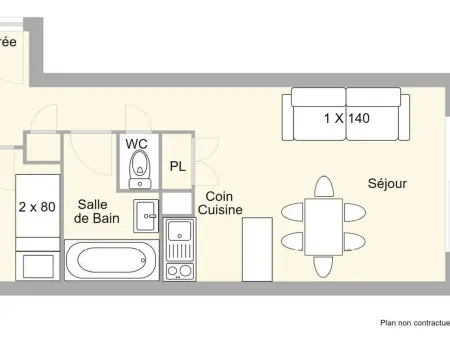 Studio cabine Les Saisies 6 pers, proche centre, Appartement 6 personnes à Les Saisies - Photo 2
