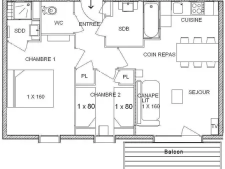 Appartement 3 pièces, 6 personnes, balcon, proche Les Saisies - Photo 2