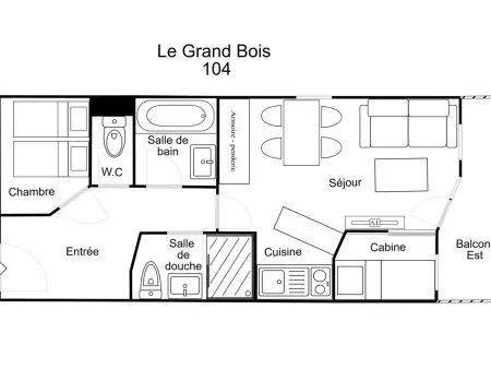 Appartement 2 Pièces + Cabine, Skis aux Pieds, Appartement 6 personnes à La Tania - Photo 9