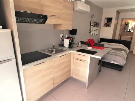 Studio climatisé en Rez-de-Chaussée avec Terrasse, Parking, et Wifi, à deux pas de la plage - Photo 8
