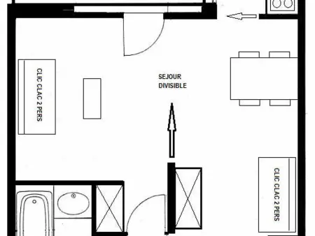 Studio rénové 3 étoiles, 4/5 pers, proche pistes, balcon, parking - Photo 10