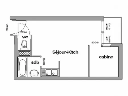 Studio cabine 4 pers, Animaux admis, Pied des pistes - Photo 2