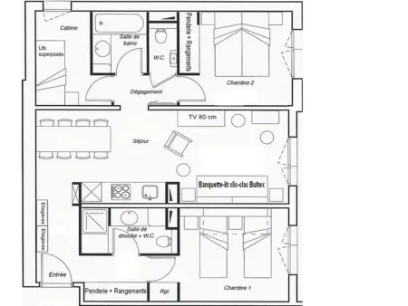 Appartement rénové pour 8 pers, au pied des pistes avec parking - Photo 15