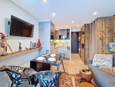 Studio moderne skis aux pieds avec balcon, Appartement 3 personnes à Les Menuires - Photo 3