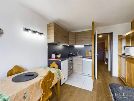Studio cabine à 80m des pistes avec parking et balcon exposé sud - Photo 1