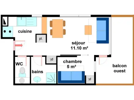 Appartement cosy 4 pers avec balcon et WIFI au pied des pistes - Photo 5