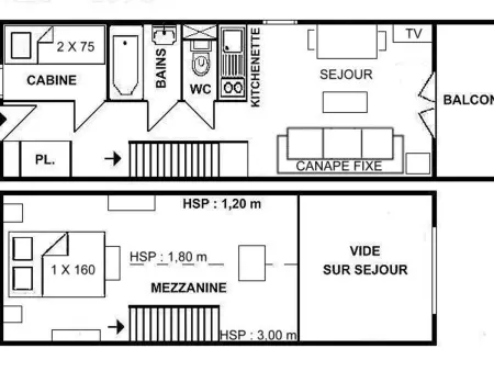 Studio mezzanine Les Saisies, 4 pers, centre station - Photo 2
