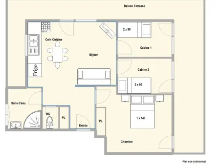 Appartement Cozy 2 Pièces Cabines à 300m des Pistes - 6 Pers - Crest-Voland - Photo 2