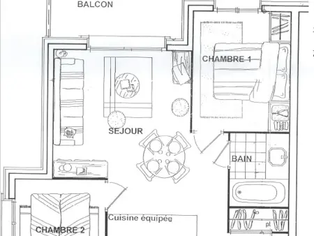 Appartement T3 calme, Les Saisies, 6 pers, Appartement 6 personnes à Les Saisies - Photo 3