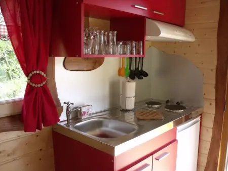 Roulotte cosy avec kitchenette, ruisseau apaisant et espace bien-être, nuit insolite à Ferdrupt - Photo 6