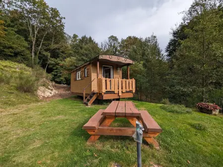 Roulotte cosy avec kitchenette, ruisseau apaisant et espace bien-être, nuit insolite à Ferdrupt - Photo 7