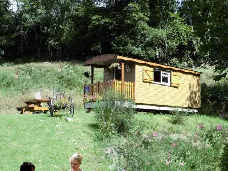 Roulotte cosy avec kitchenette, ruisseau apaisant et espace bien-être, nuit insolite à Ferdrupt - Photo 8