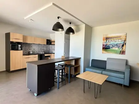 Appartement PMR 4 pers, plage, piscine chauffée, parking, animaux admis - Photo 12