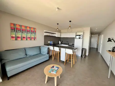 Appartement 2 chambres, balcon, piscine chauffée, accès plage, animaux admis, parking - Photo 15