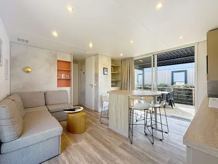 Mobil-home confort 6 pers, 3 ch, pisc chauffée, à 200m plage Jullouville - Photo 1
